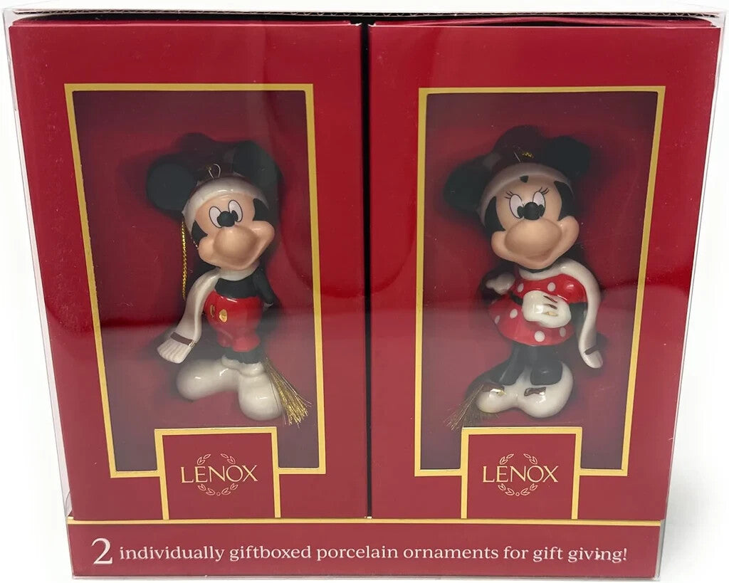 Lenox Disney Mickey & Minnie Winter Fun Figurine Ornament No Date Christmas NEW0