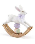 Lenox Easter Bunny Centerpiece Rocking Horse Figurine Ribbon Eggs 12 1/2" NEW3