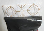 Sferra Connery Camel Euro Sham White Tile Print Egyptian Cotton Italy NEW5
