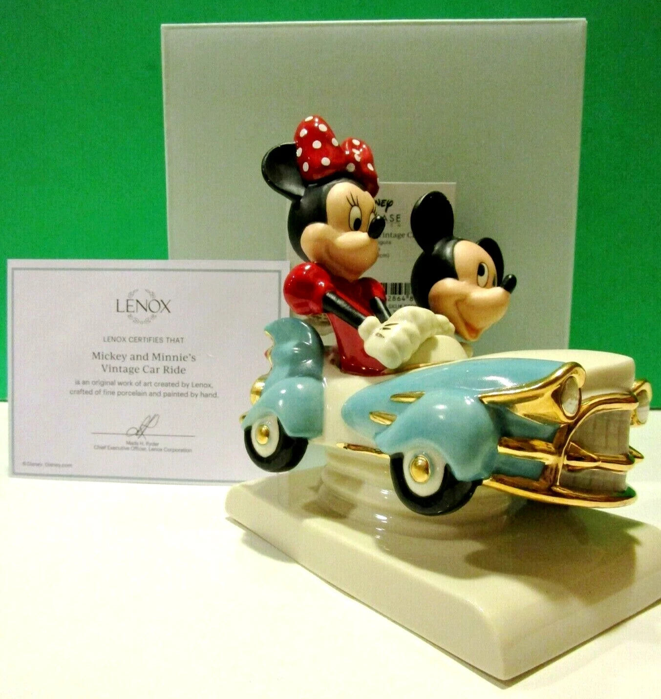 Lenox Disney Mickey & Minnie's Vintage Car Figurine Joy Ride Mouse Showcase NEW10
