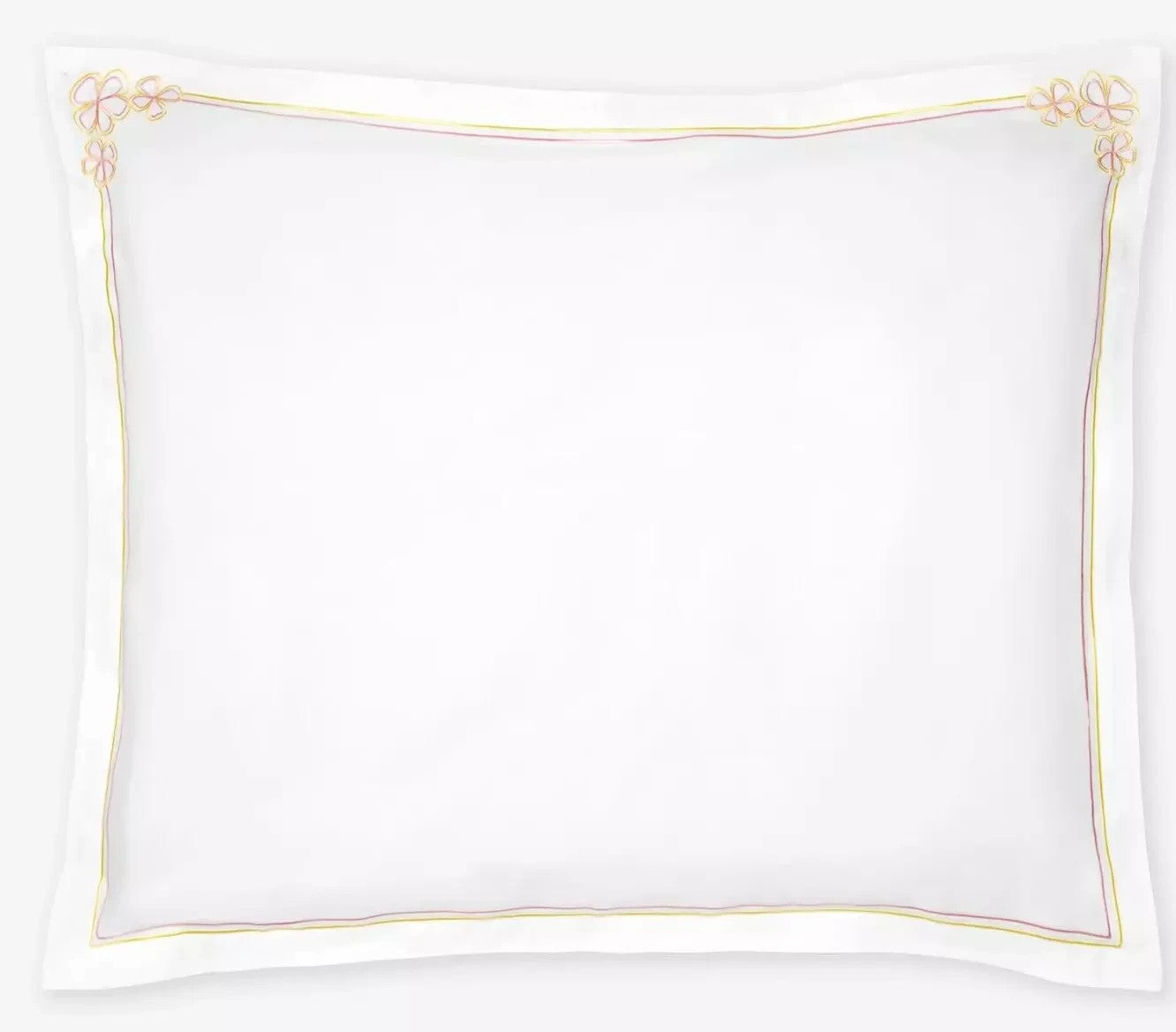 Sferra Fiorina Euro Continental Shams 2 Carnation Embroidery Cotton Percale NEW0