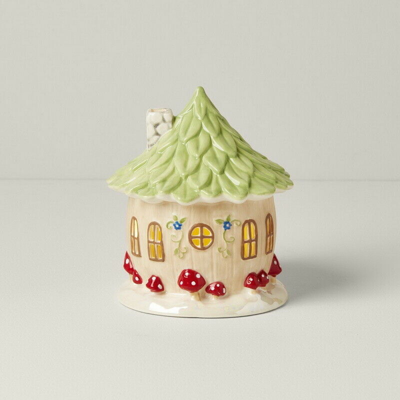 Lenox Lighted Lucky Garden Gnome House Figurine Cottage Christmas LED 7.25" NEW3
