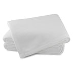 Sferra White Twin Plush Blanket Combed Cotton Home Collection Soft Portugal NEW1