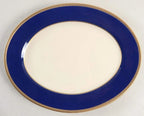Lenox Independence Oval Serving Platter 13 Ivory China Blue & Gold Bands USA NEW2