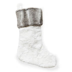 Sferra Stivali Christmas Stocking White Faux Fur Silver Cuff Soft Germany NEW0