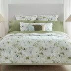 Sferra Acquerello Willow Euro Sham Brush Strokes Cotton Sateen Print Italy NEW1