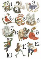 Lenox Twelve Days Of Christmas Ornaments  12PC Set Flat Oval 3 1/8" Large NEW1