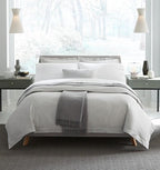Sferra Catella Grey Euro Sham Pair Squares Cotton Sateen Jacquard Italy NEW9