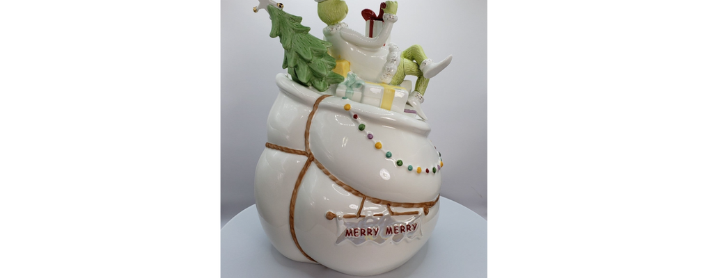 Lenox Grinch Cookie Jar Figurine Max Dr. Seuss Who Stole Merry Grinchmas 7.5 NEW6