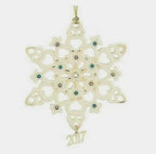 Lenox 2017 Gemmed Snowflake Ornament Annual Blue Clear Crystals Christmas NEW1