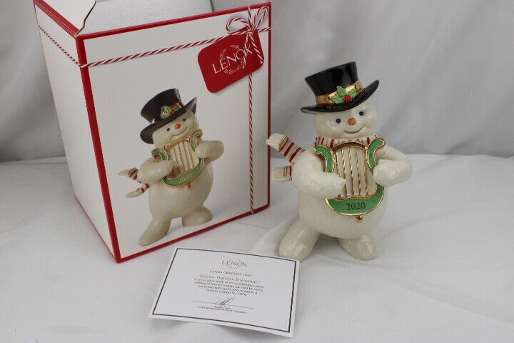 Lenox 2020 Snowy Harpist Snowman Figurine Irish Lyre Annual Frosty Christmas NEW17