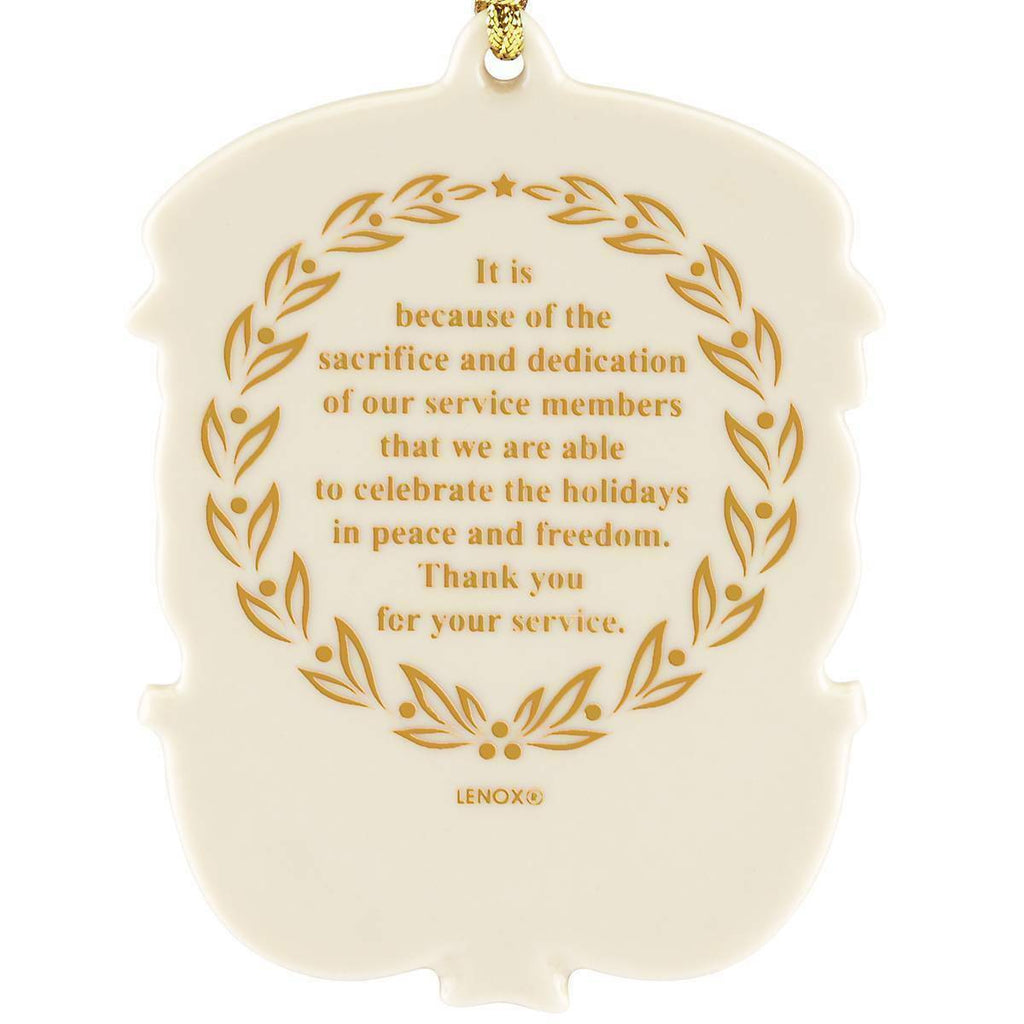 Lenox  Thank You For Your Service Ornament Blank USA Flag Tribute Christmas NEW1