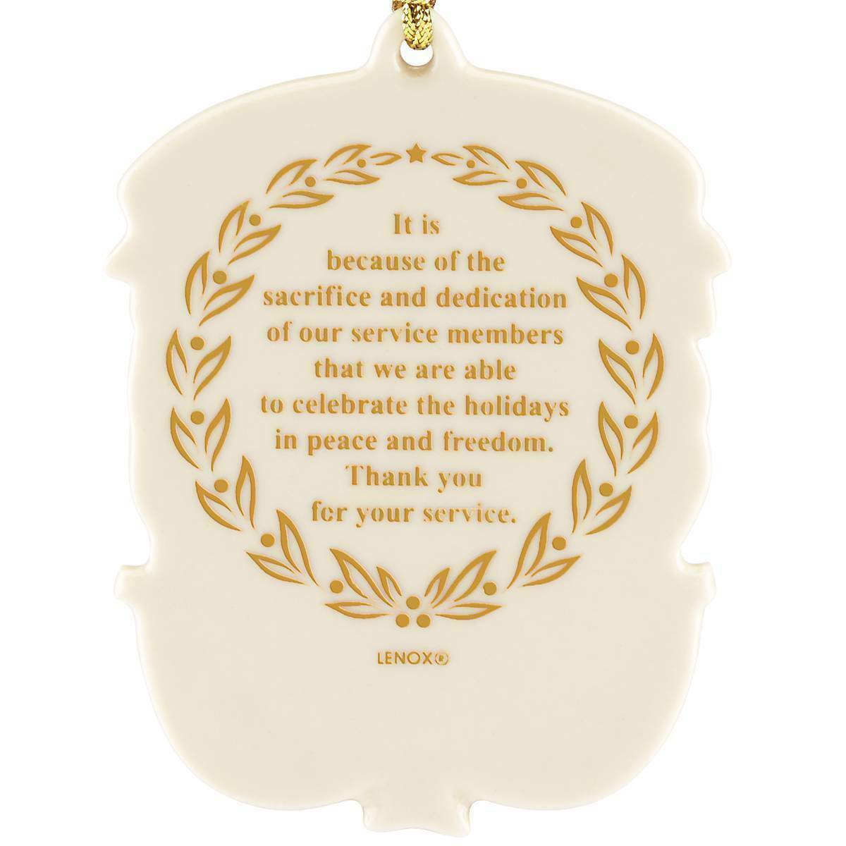 Lenox  Thank You For Your Service Ornament Blank USA Flag Tribute Christmas NEW1