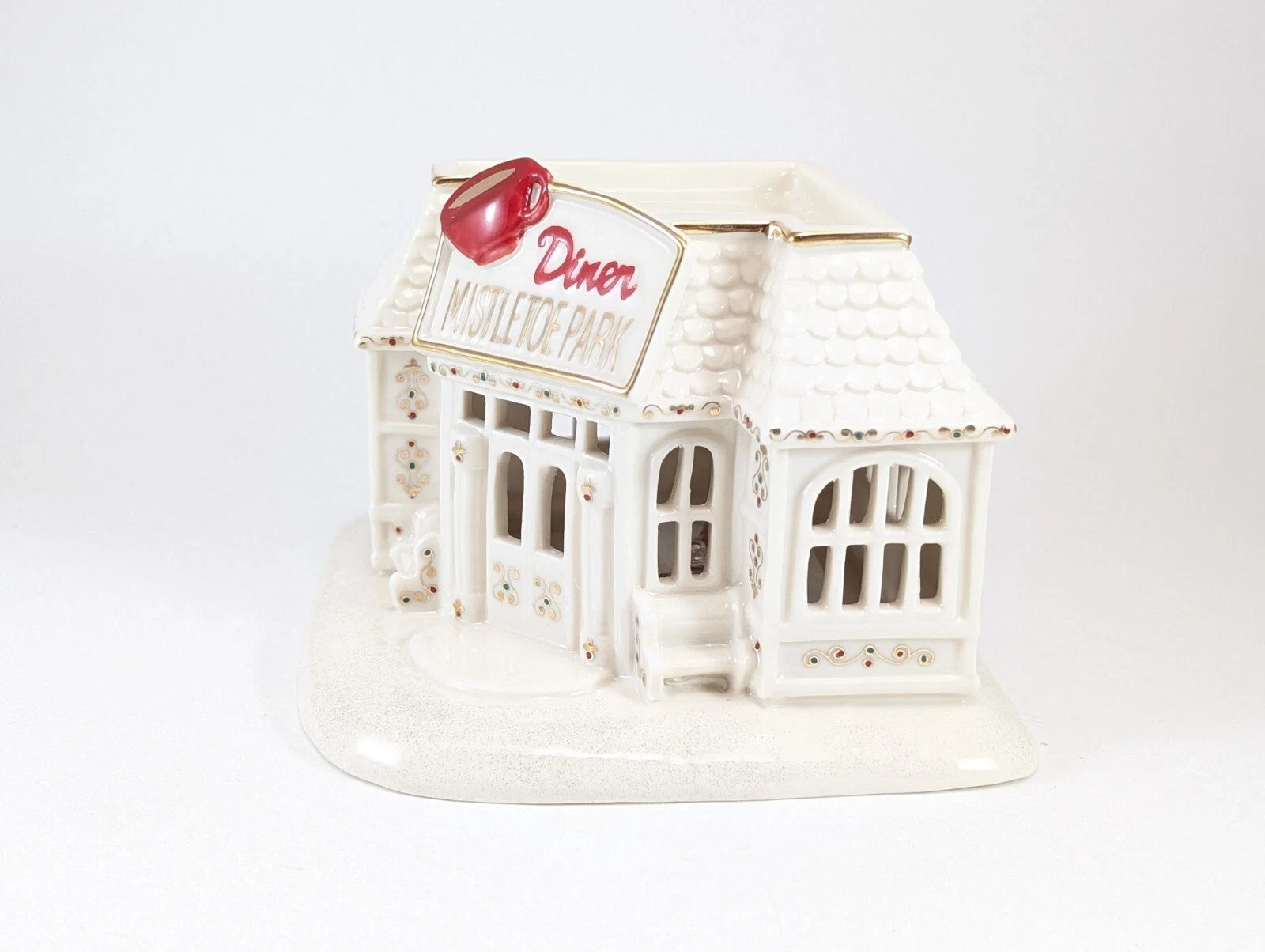 Lenox Mistletoe Park Lighted Diner Figurine Village Treasures Christmas NEW4