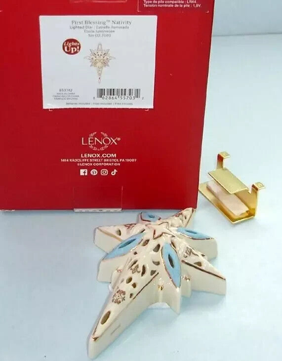 Lenox First Blessing Nativity Star Of Bethlehem Ornament Lighted For Creche NEW11