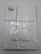 Yves Delorme Athena Queen Duvet Set 3PC Tan Stripes Egyptian Percale 500TC NEW14