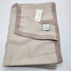 Yves Delorme Visible Beige Throw Blanket Baby Alpaca Border 51"x67" Gift BOX NEW5