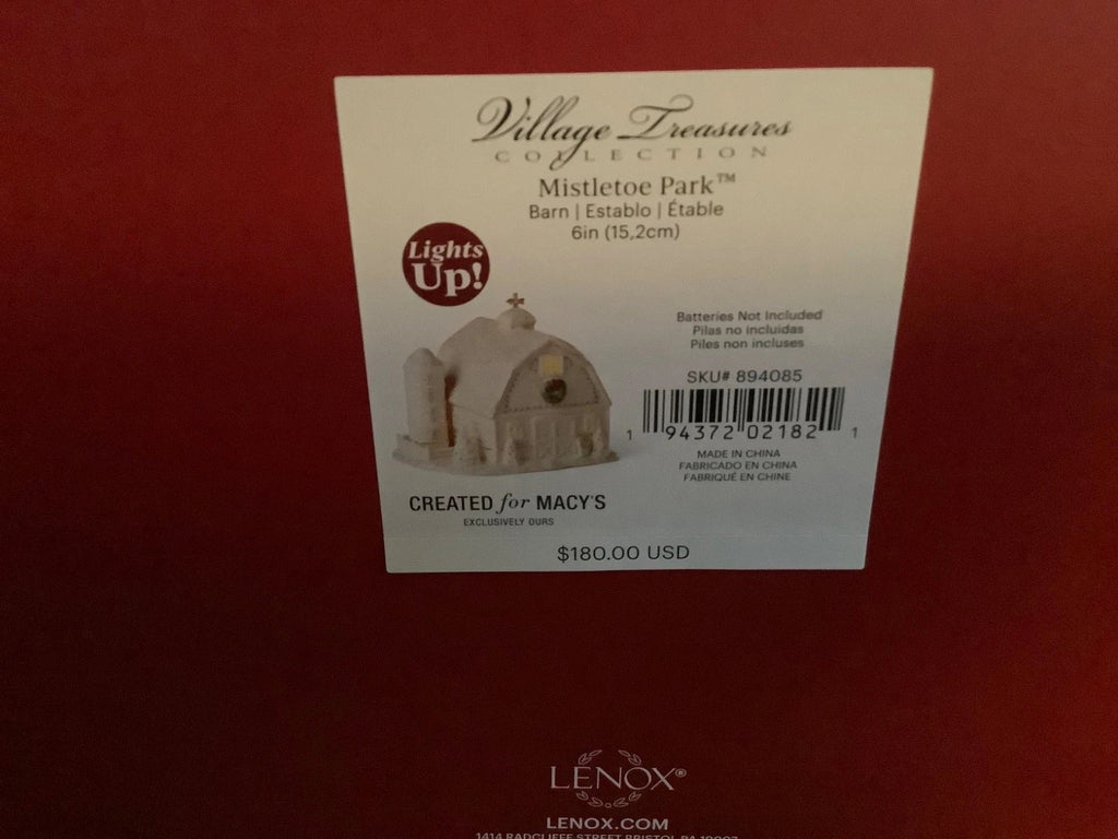 Lenox  Mistletoe Park Lighted Barn Figurine Village Treasures Christmas NEW9