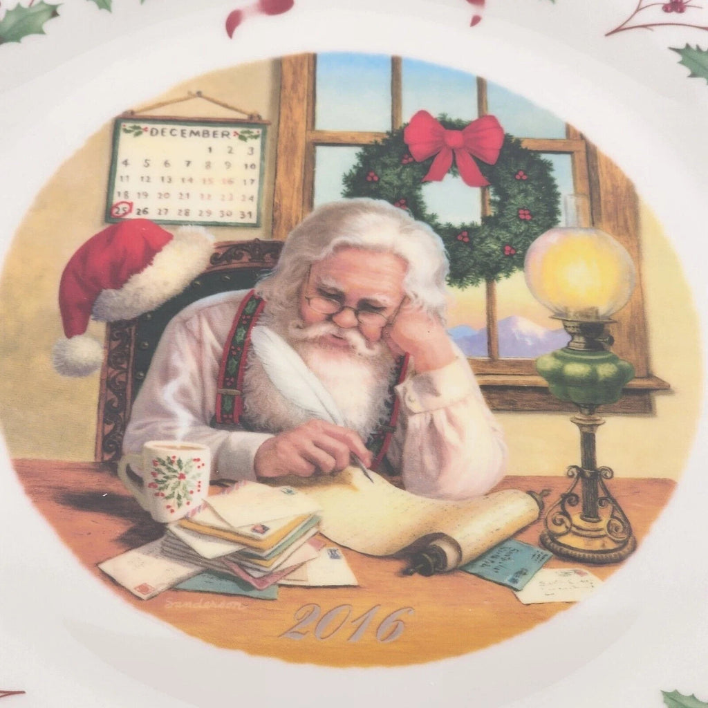 Lenox 2016 Santa Holiday Collectors Plate Annual Making A List Christmas USA NEW6