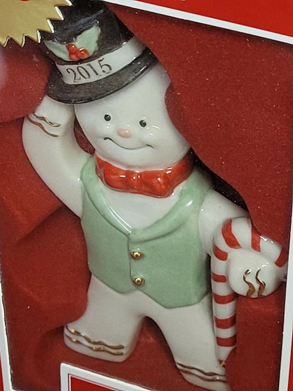 Lenox 2015 Gingerbread Man Ornament Annual Ginger Gent Candy Cane Christmas NEW4