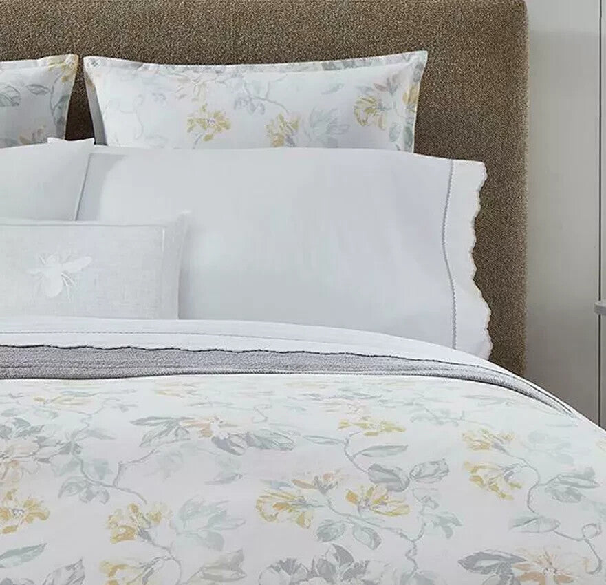 Sferra Spello Standard Pillow Sham Floral 100% Cotton Percale Print Italy NEW2