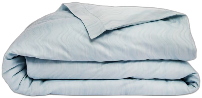 Sferra Onda Queen Duvet Cover Aquamarine Print Cotton Sateen Jacquard Italy NEW5