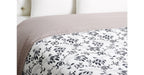 Yves Delorme Silhouette Queen Flat Sheet Black White Print Pink Cuff Percale NEW4