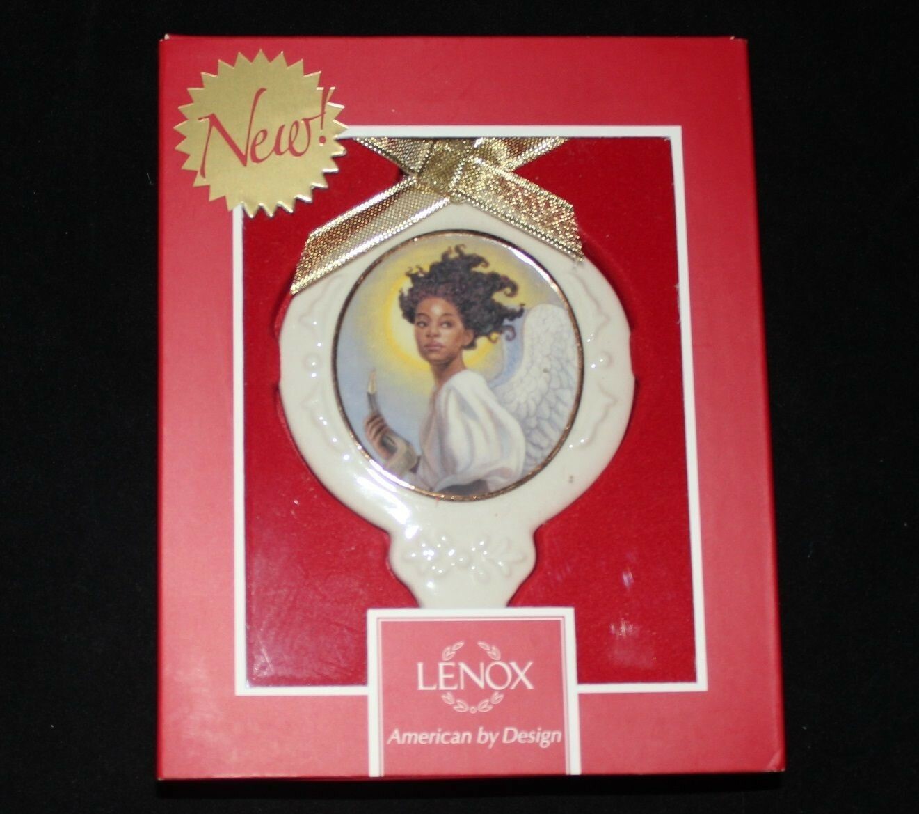 Thomas Blackshear Preparing To Sound The Alarm Ornament Angel Trumpet Lenox NEW2