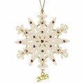 Lenox 2015 Gemmed Snowflake Ornament Annual Amethyst Crystals Christmas Gift NEW0