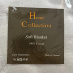 Sferra White Twin Plush Blanket Combed Cotton Home Collection Soft Portugal NEW10