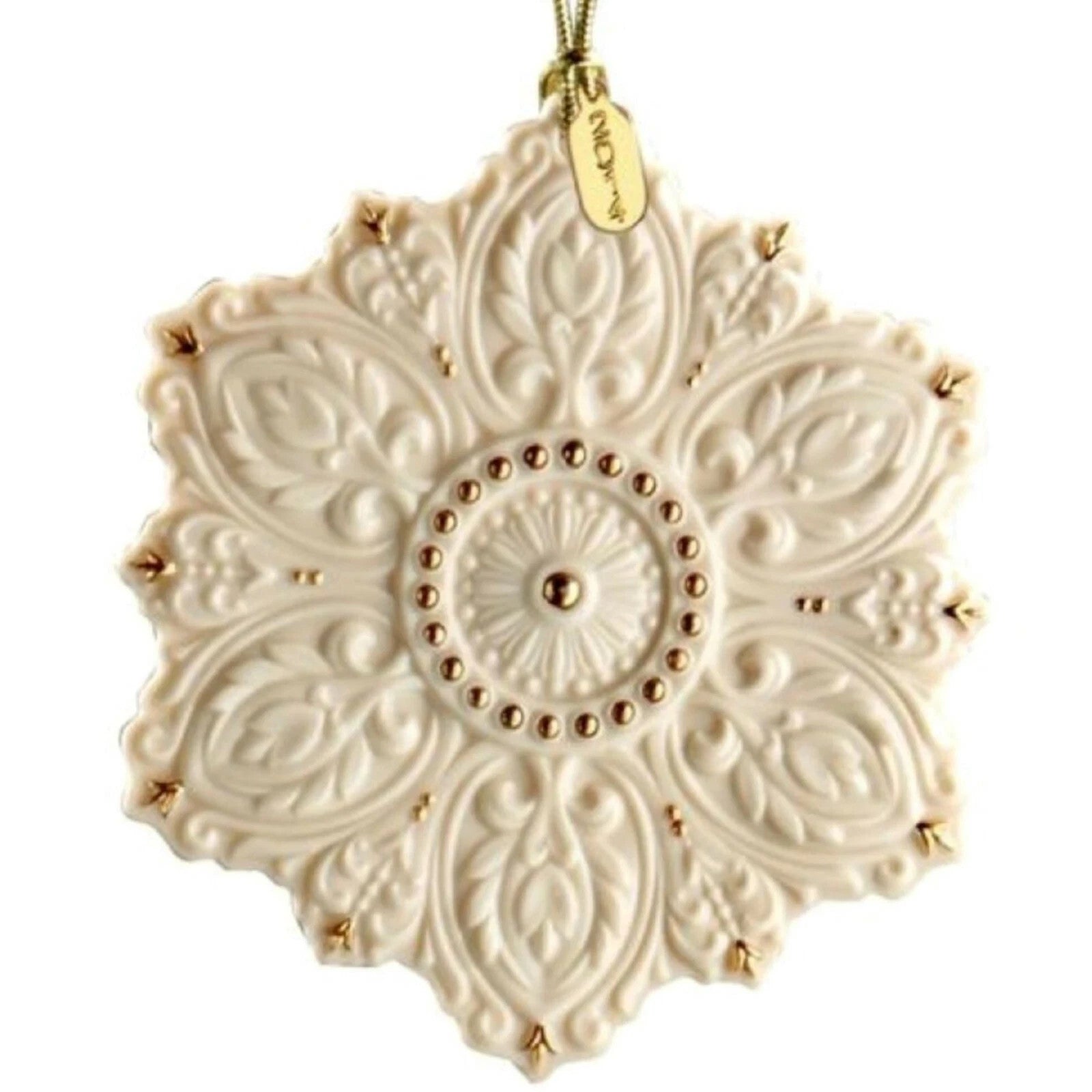 Lenox 125th Anniversary Snowflake Ornament 2014 Ivory High Relief Christmas NEW0