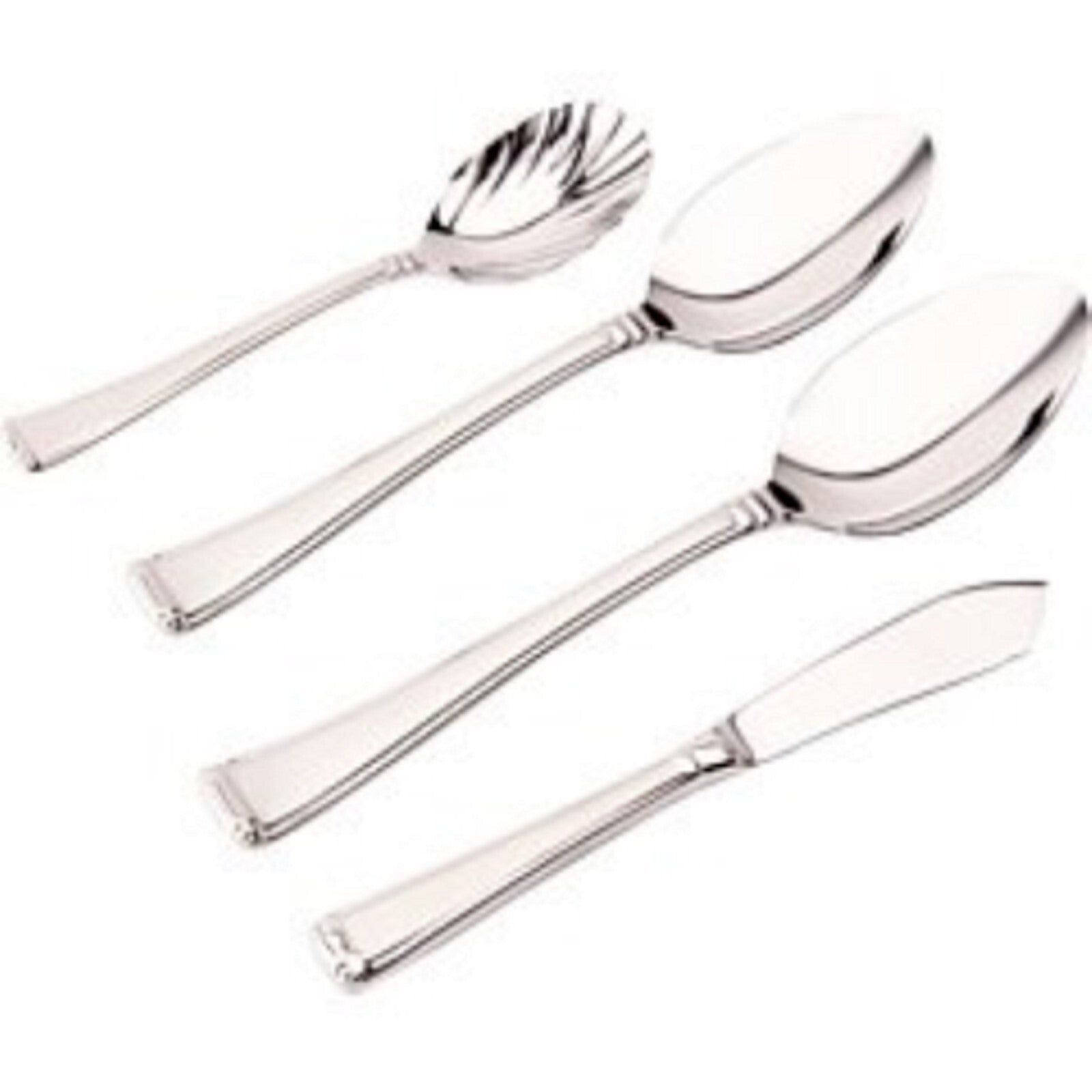 Gorham Column Frosted Serving Set 4PC Flatware Hostess 18/10 Stainless Steel NEW2