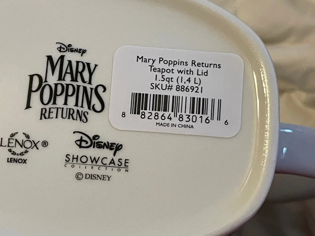 Lenox Disney Mary Poppins  Returns Teapot & Lid Kite Umbrella Penguin 1.5 QT NEW8