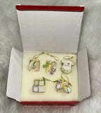 Lenox Baby Memories Mini Tree Ornaments Set 10 Booties Rattle Blocks Bottle NEW12