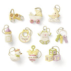 Lenox Baby Memories Mini Tree Ornaments Set 10 Booties Rattle Blocks Bottle NEW0