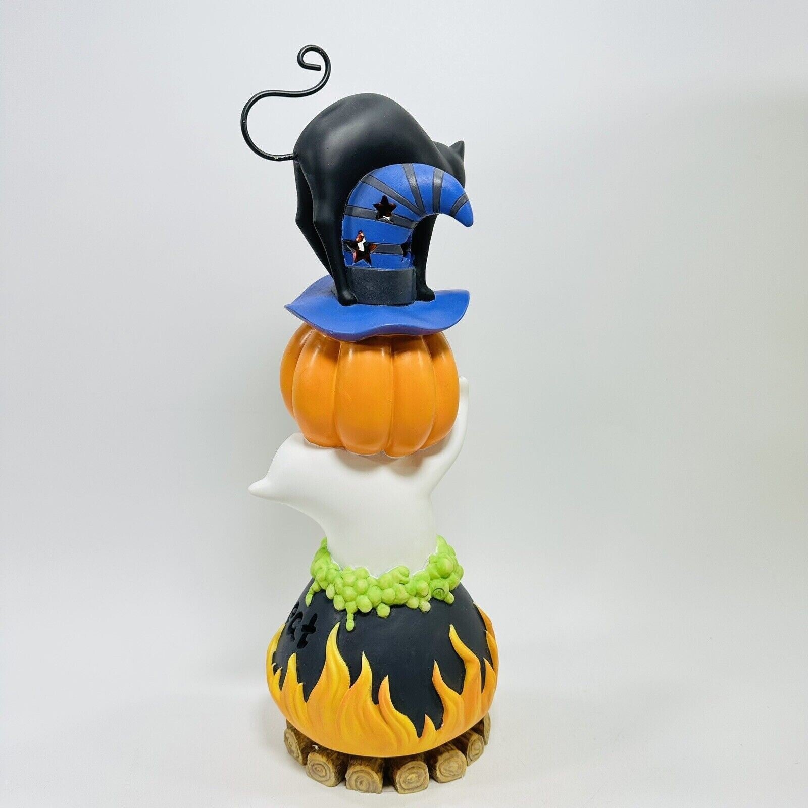 Lenox Halloween Trick or Treat Lighted Figurine Black Cat Ghost Cauldron 16" NEW4