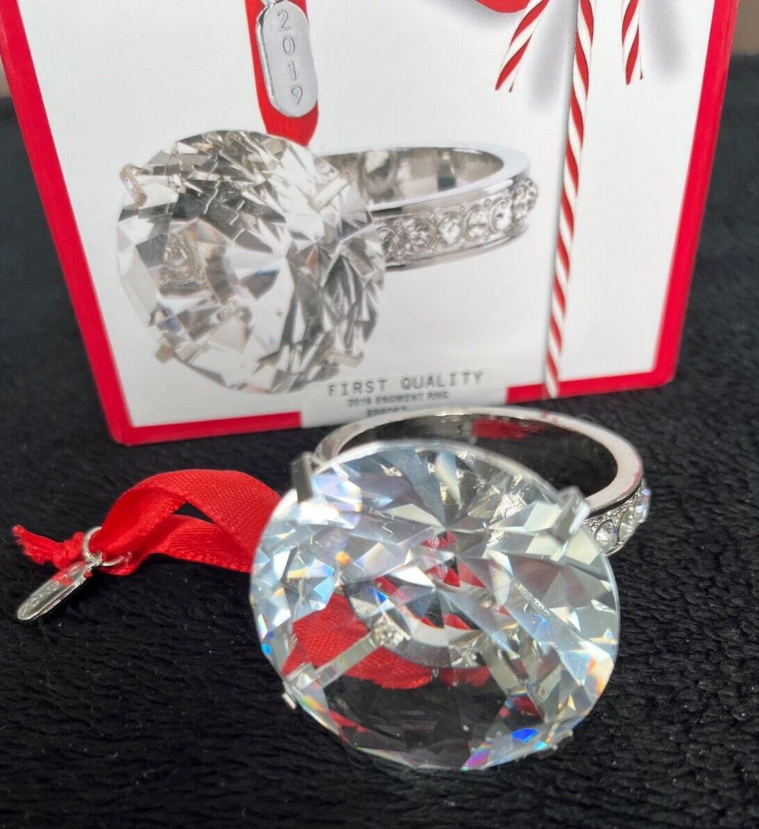 Lenox 2019 Engagement Ring Ornament Wedding Proposal Crystal Christmas Gift NEW5