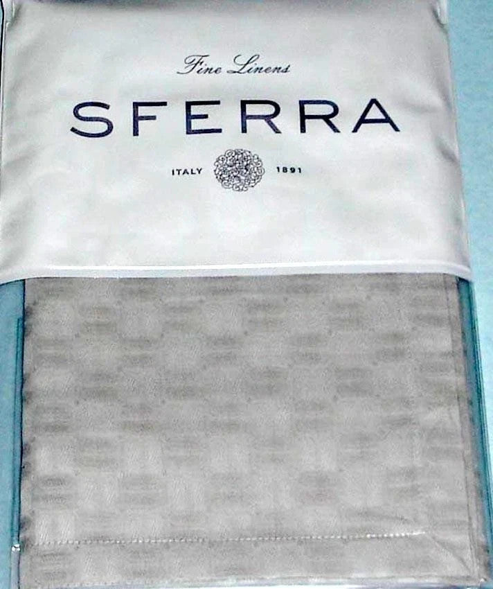 Sferra Macchia Grey Standard Shams Pair  Basketweave Cotton Jacquard Italy NEW5