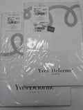 Yves Delorme Italics White Queen Duvet Euro Set Embroidery Egyptian Cotton NEW0