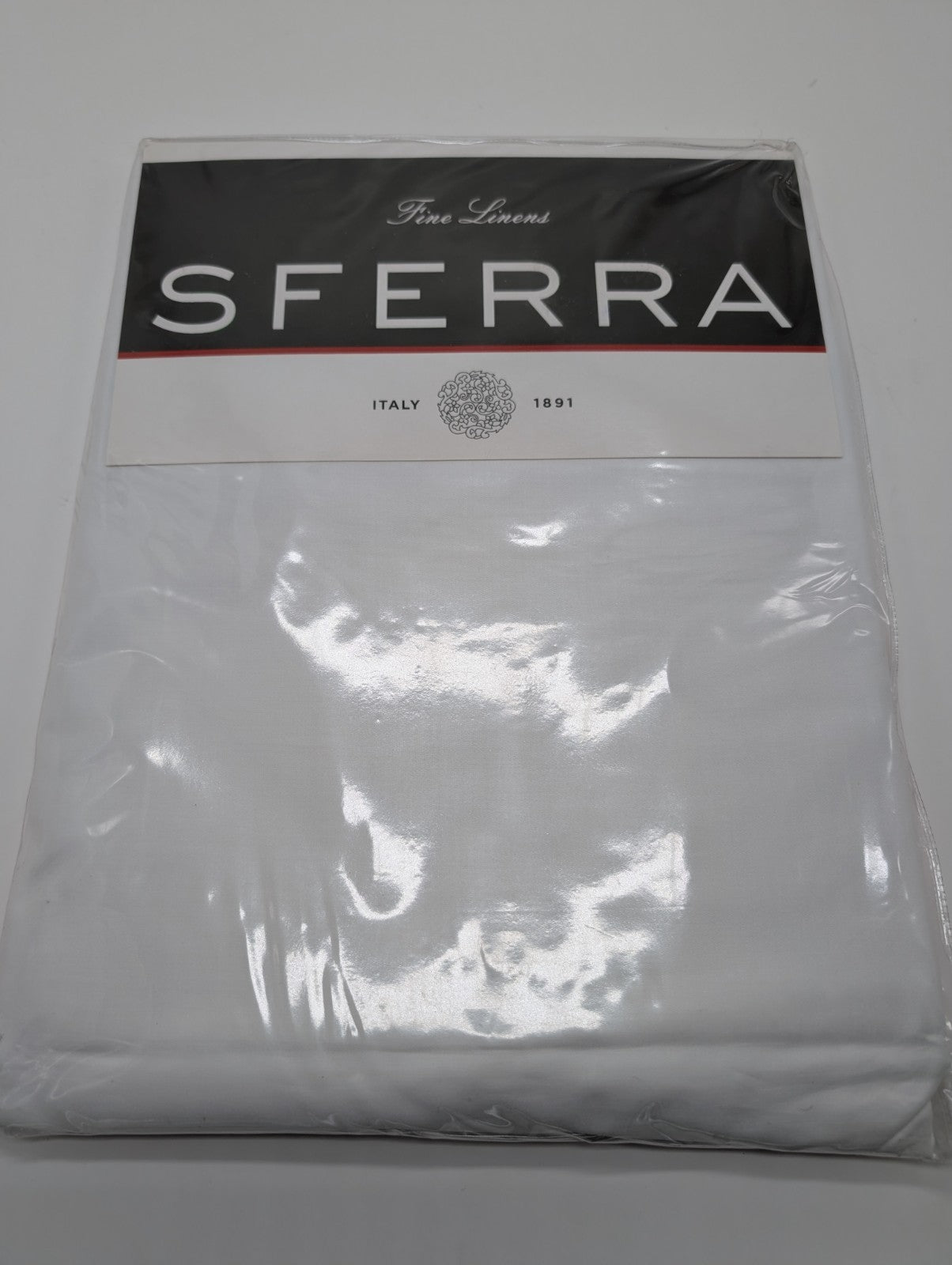 Sferra White Twin Fitted Sheet Solid 100% Egyptian Cotton Sateen 300TC Italy NEW0