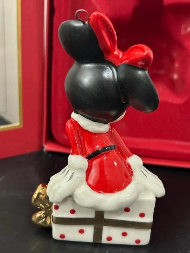 Lenox Disney 2024 Mickey & Minnie Figurine Ornaments 2 Mouse Candy Cane Gift NEW15