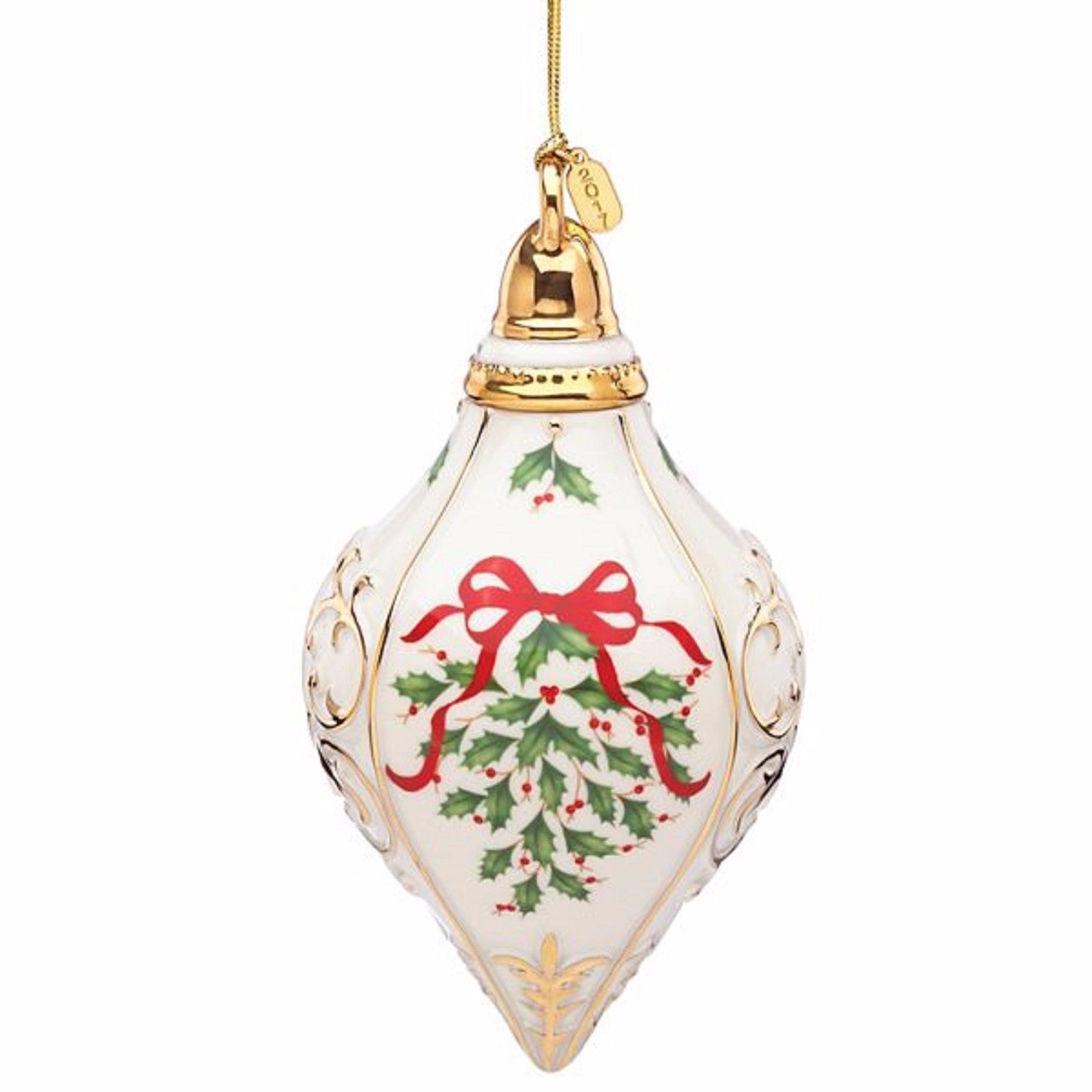 Lenox 2017 Holiday Spire Ornament Annual Holly & Berry Motif 6" Christmas NEW0
