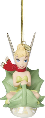 Lenox Disney 2025 Tinkerbell Figurine Ornament Fairy Pixie Sledding On Leaf NEW3