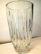 Reed & Barton Crystal Soho Flower Vase 10" Tapered Vertical Cuts Clear Gift NEW1