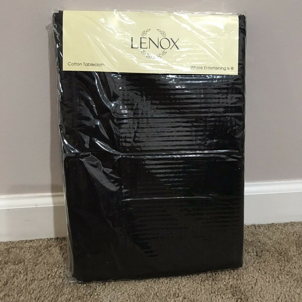 Lenox Black Square Tablecloth 52" Square 100% Cotton Washable Halloween NEW1