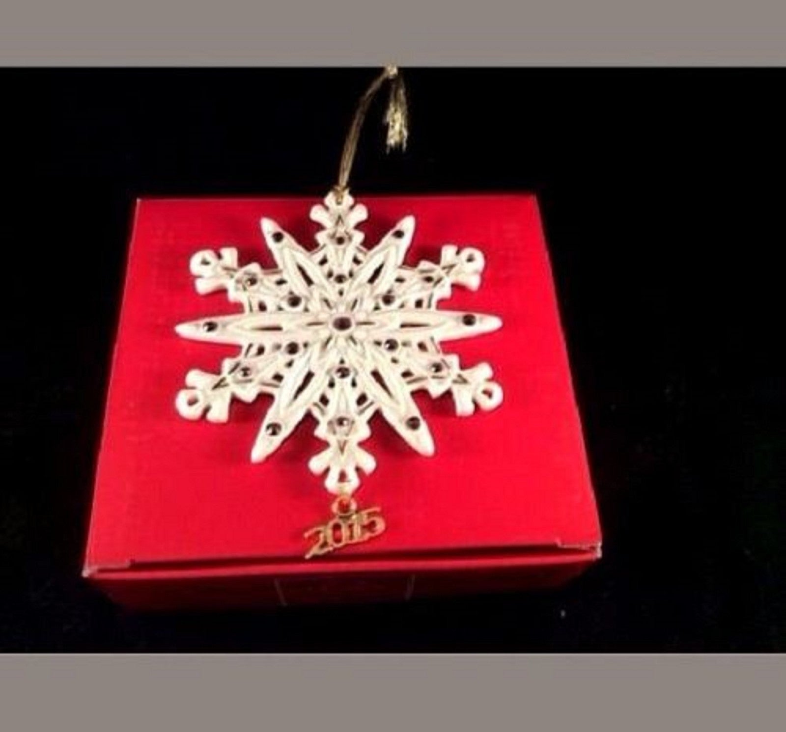 Lenox 2015 Gemmed Snowflake Ornament Annual Amethyst Crystals Christmas Gift NEW3