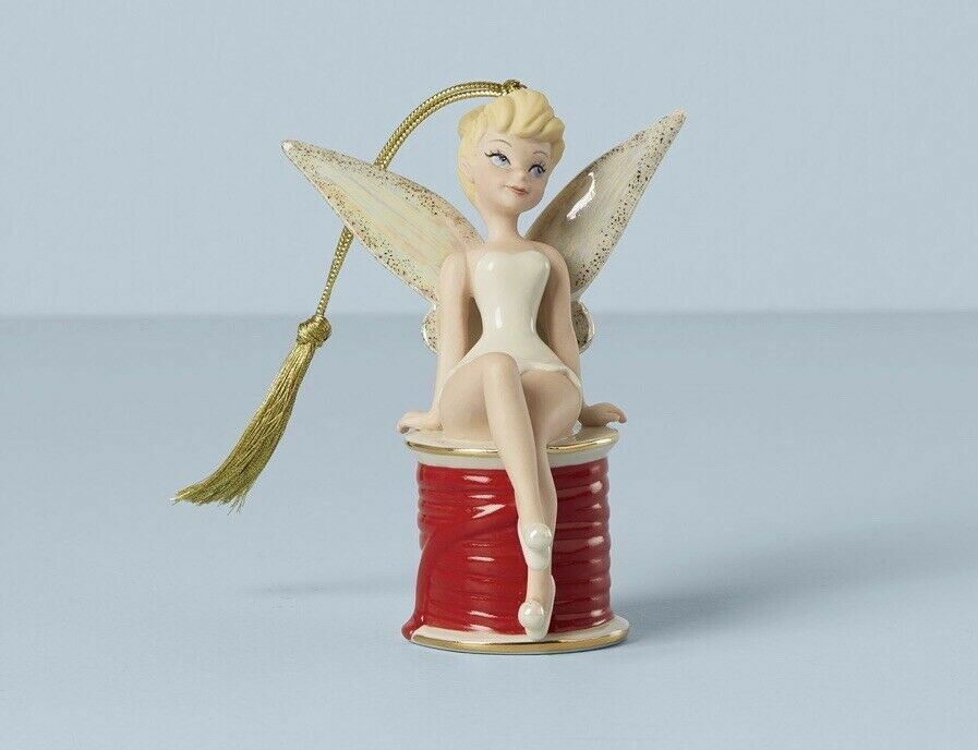 Lenox Disney 2021 Tinkerbell Figurine Ornament Pixie Fairy Christmas Ribbon NEW3