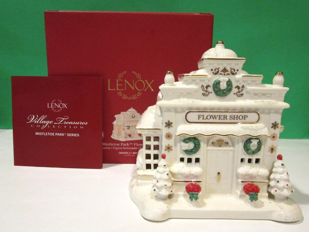Lenox Mistletoe Park Lighted Flower Shop Figurine Village Treasure Christmas NEW7