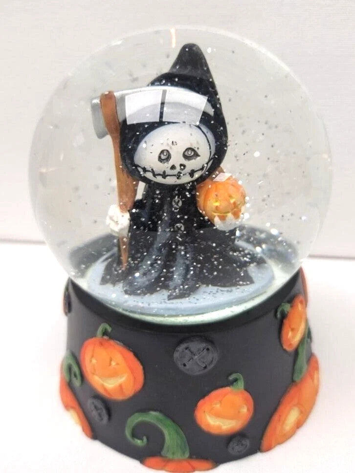 Lenox Halloween The Grim Reaper Lighted Water Globe Figurine Grover Pumpkins NEW1