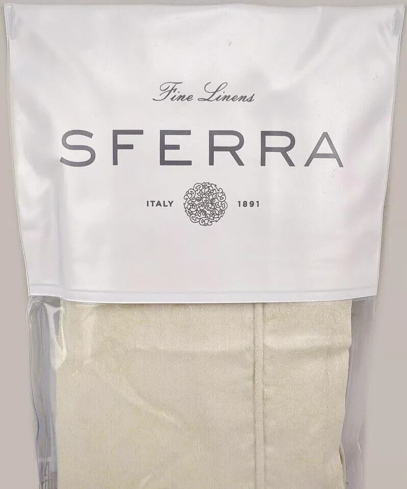 Sferra Fiorito Ivory Standard Sham Floral Motif Piping Sateen Jacquard Italy NEW3
